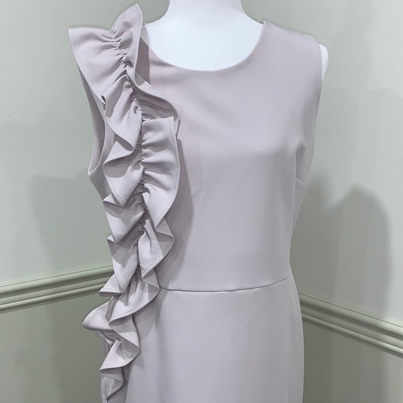Grey Shift Dress with Side Ruffles - Picture 6 of 8